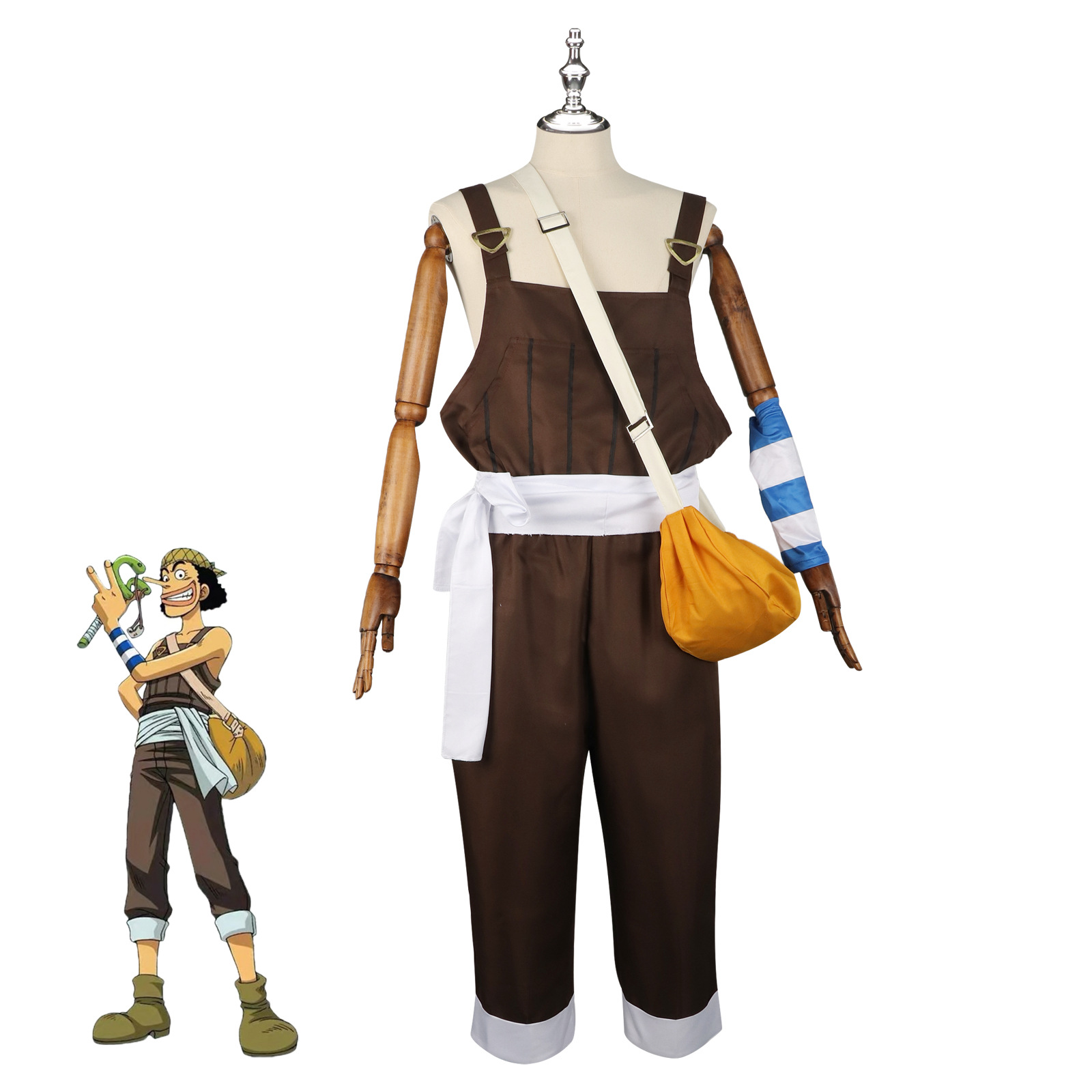 Men'S Accessories Japan - Anime UUsopp Cosplay Costume Brown Rompers