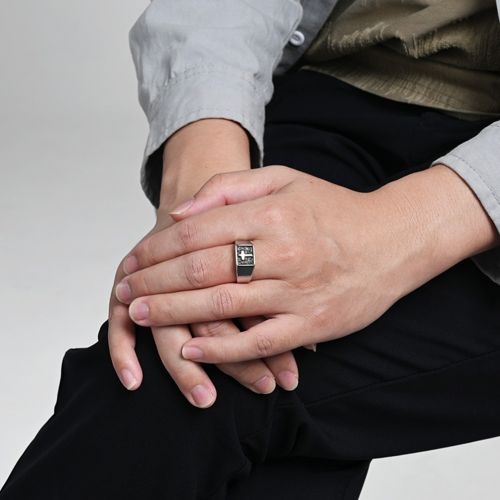 Somen Vintage Stainless Steel  - Signet Ring Men ulasan dan harga