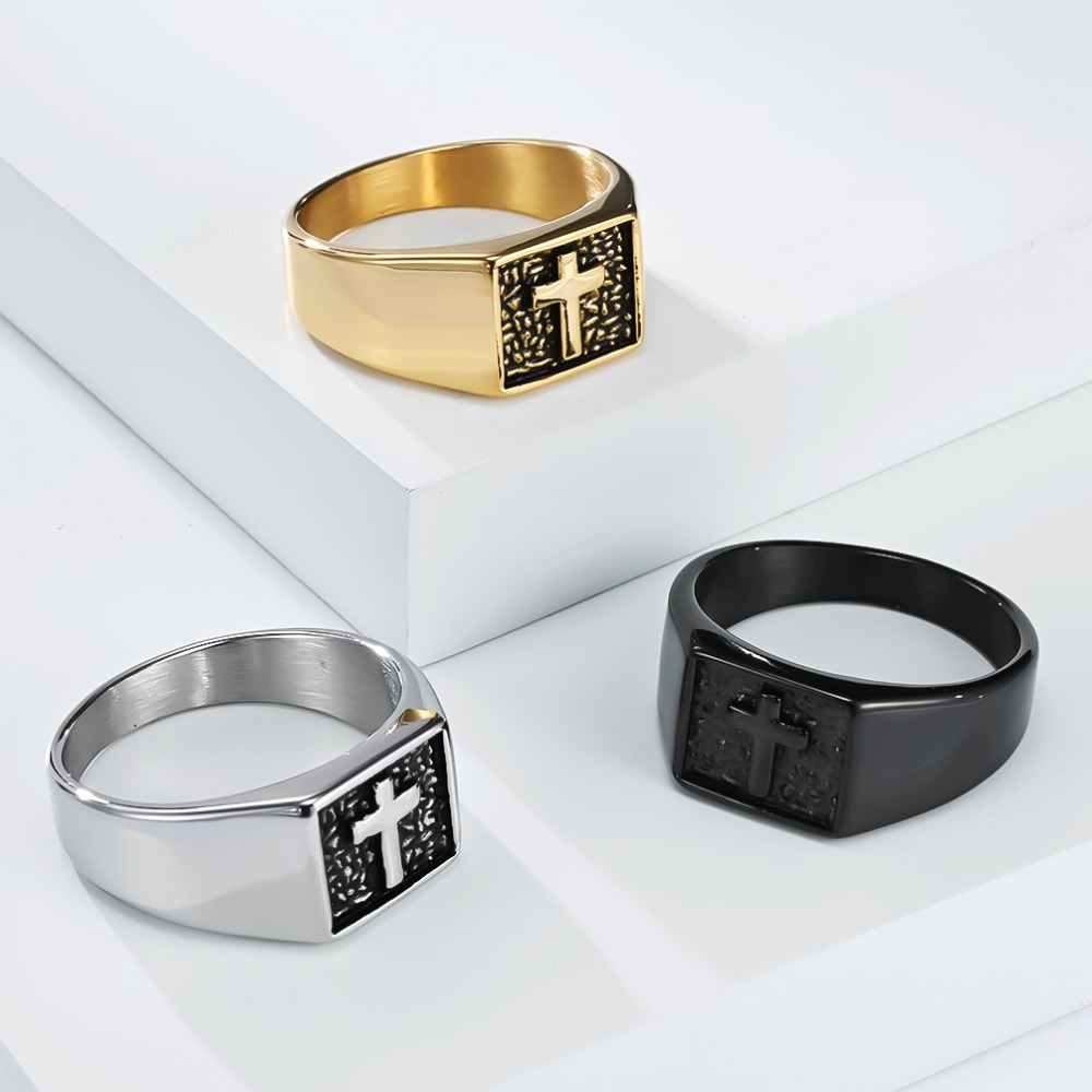 Somen Vintage Stainless Steel  - Signet Ring Men ulasan dan harga