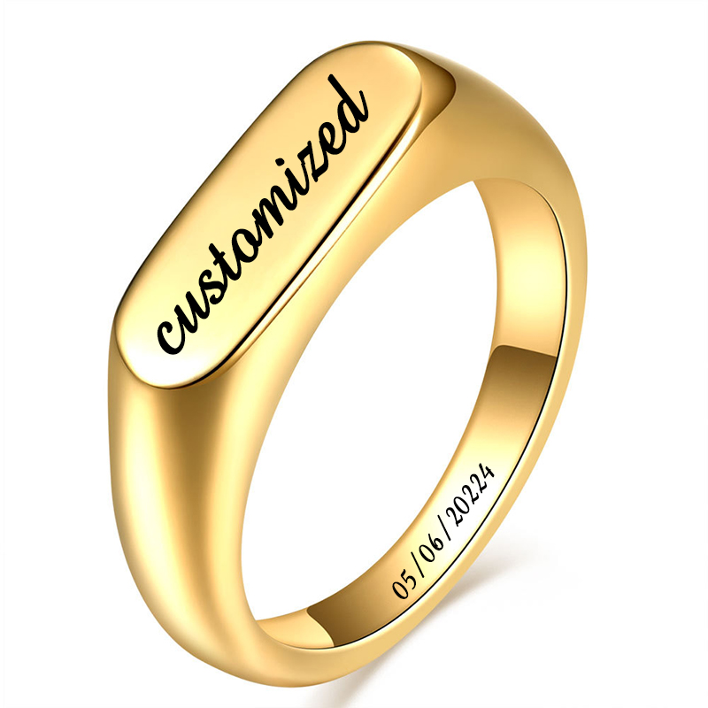 Customizable Stainless Steel S - Signet Ring Men ulasan dan harga