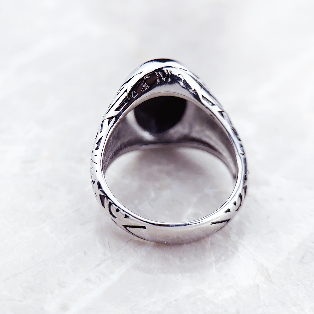 Black Oval Signet Ring Europe  - Signet Ring Men ulasan dan harga