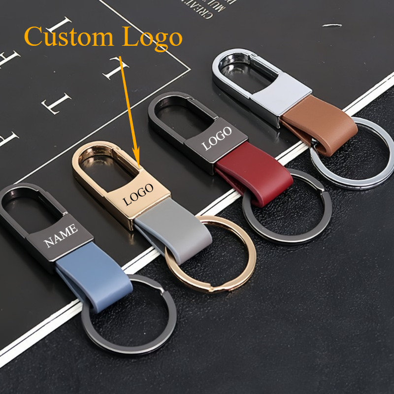 Fashion Leather Keychains Cust - Men Accessories Logo ulasan dan harga