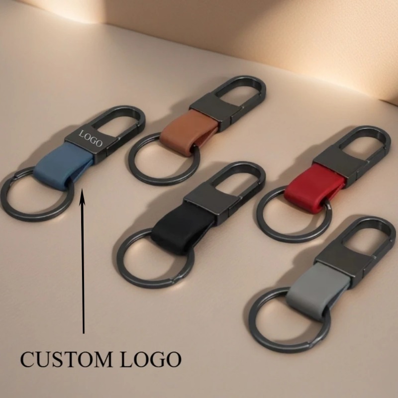 Fashion Leather Keychains Cust - Men Accessories Logo ulasan dan harga