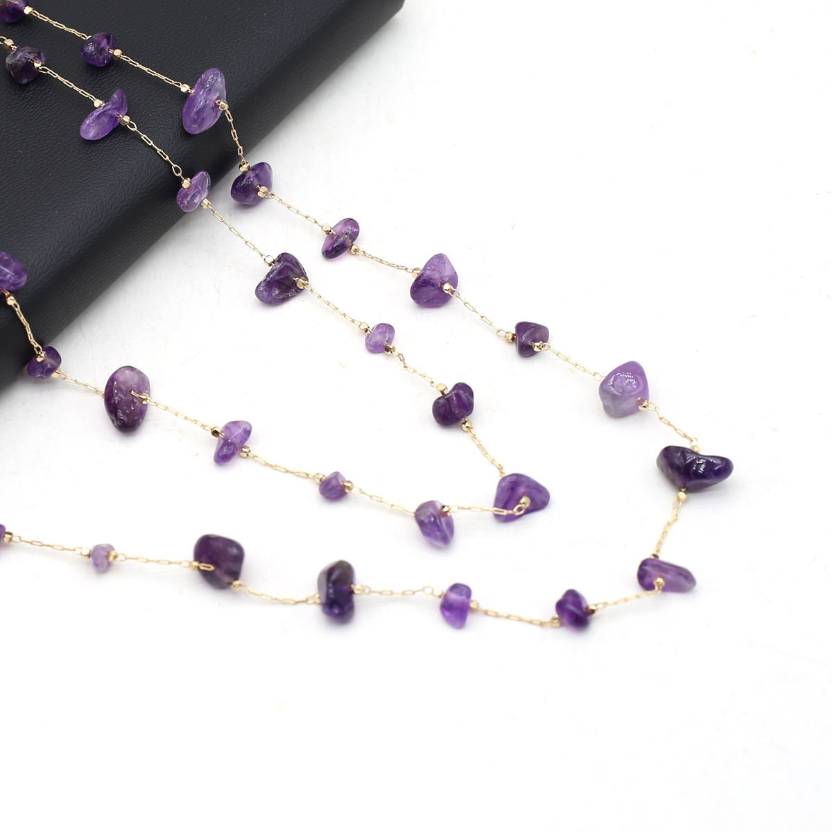 Natural Amethyst Stone Beaded  - Men Accessories Chain ulasan dan harga