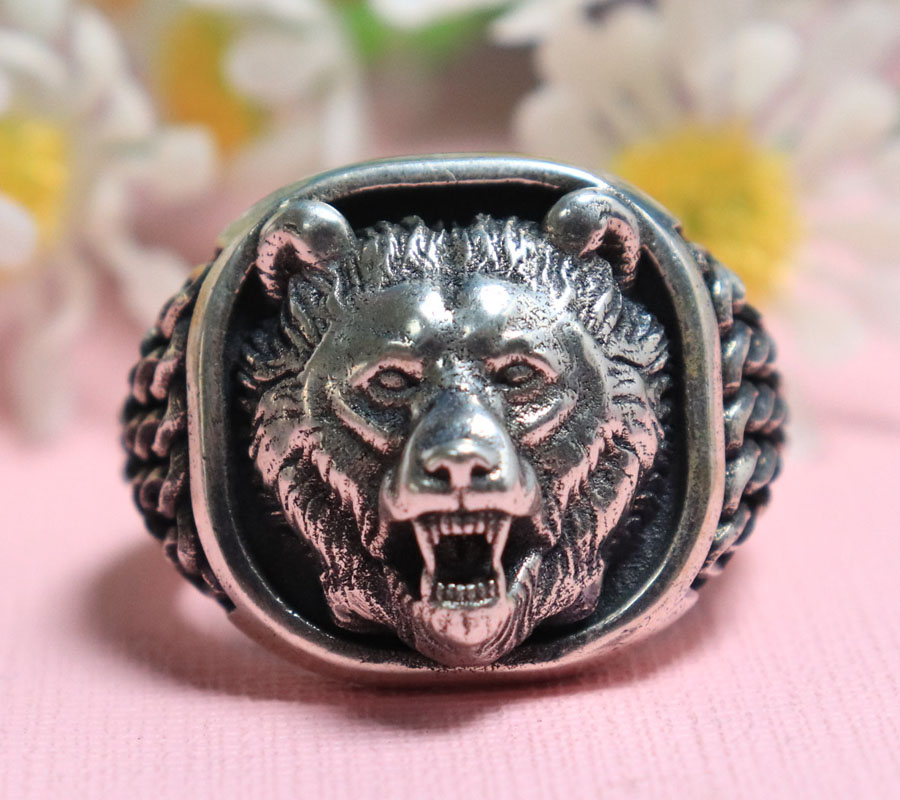 22g Viking Bear Head Nordic Or - Signet Ring Men ulasan dan harga