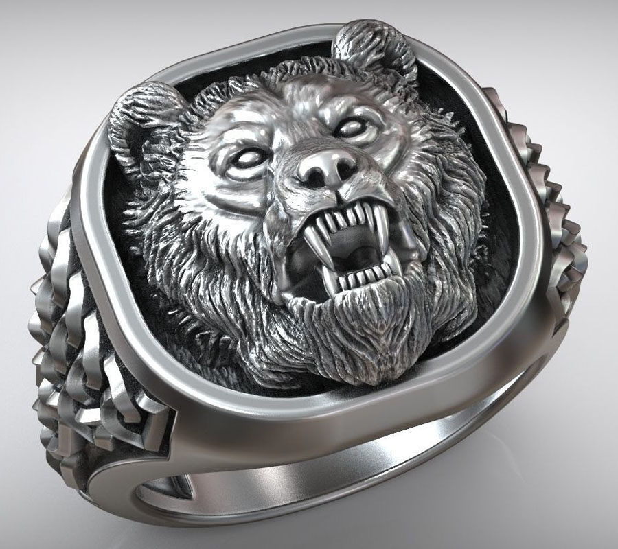 22g Viking Bear Head Nordic Or - Signet Ring Men ulasan dan harga