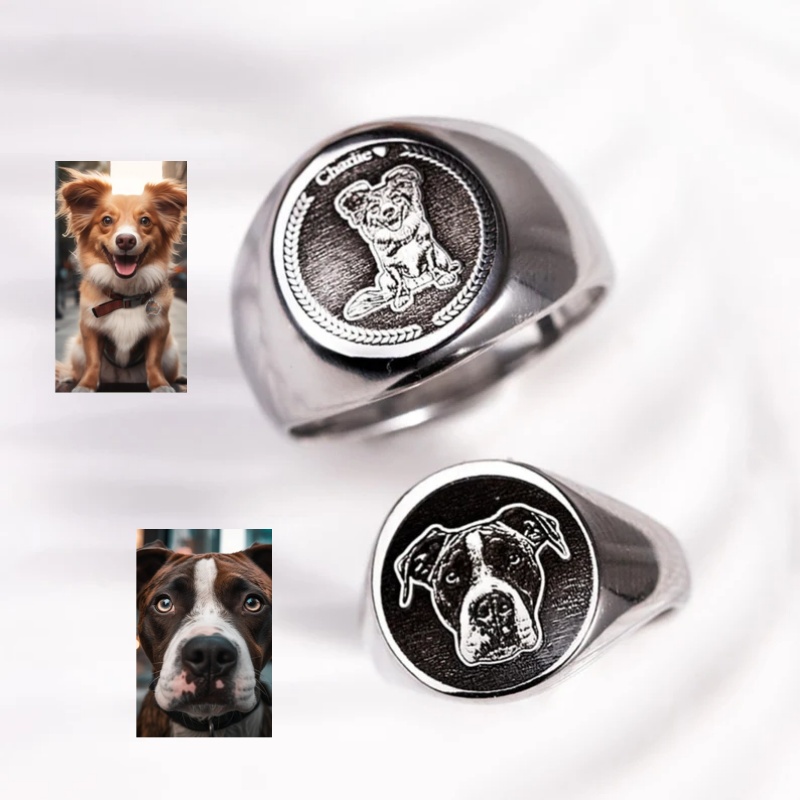 Custom Engrave Photo Signet Ri - Signet Ring Men ulasan dan harga