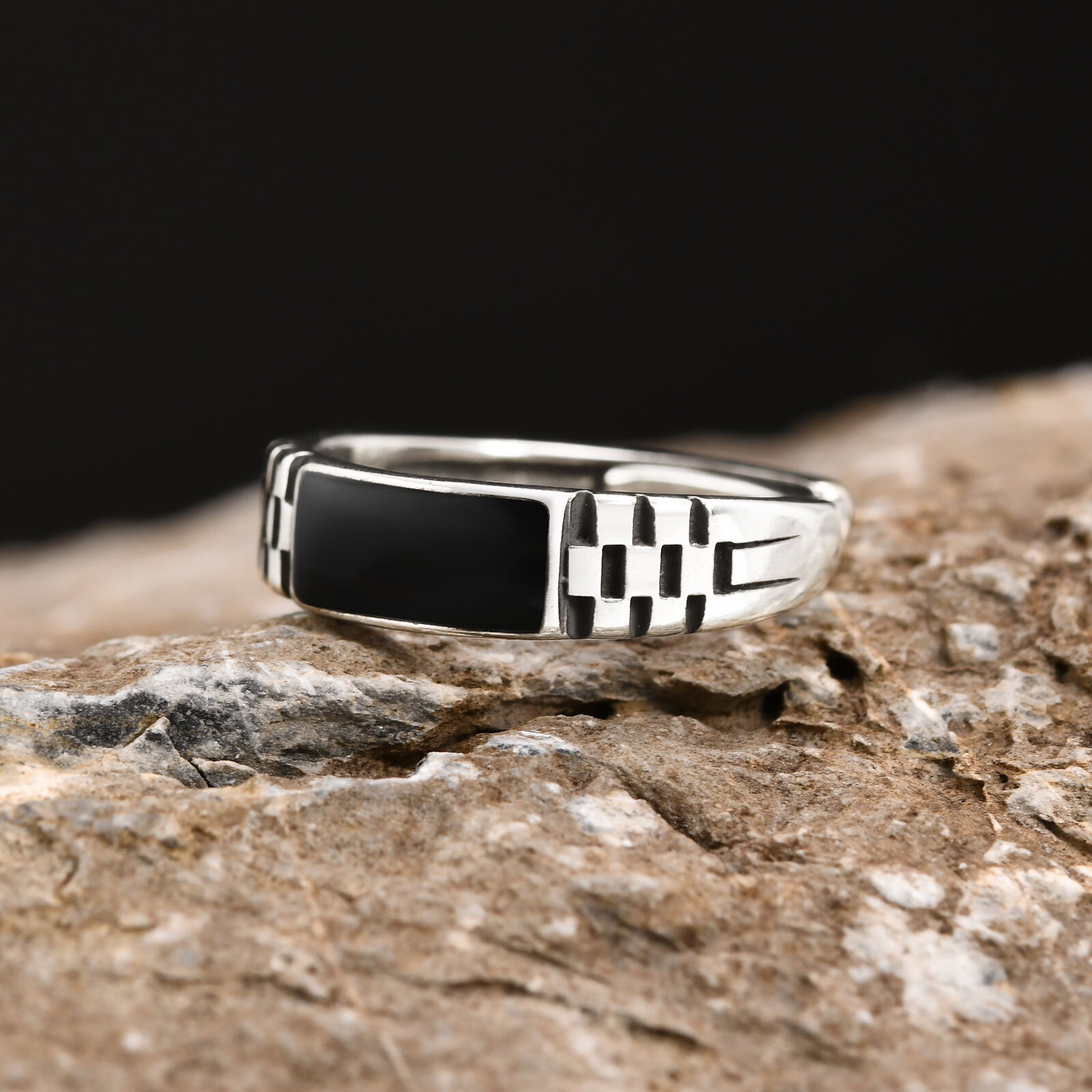 Vnox Mens Open Rings, Black En - Signet Ring Men ulasan dan harga