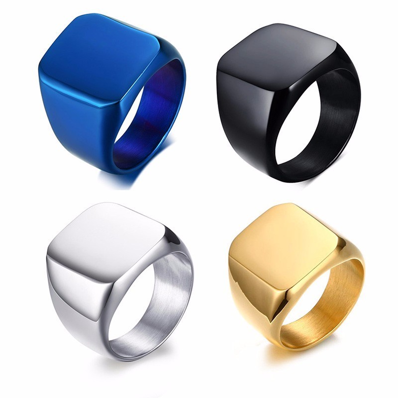 Vnox Free Personalized Stamp R - Signet Ring Men ulasan dan harga