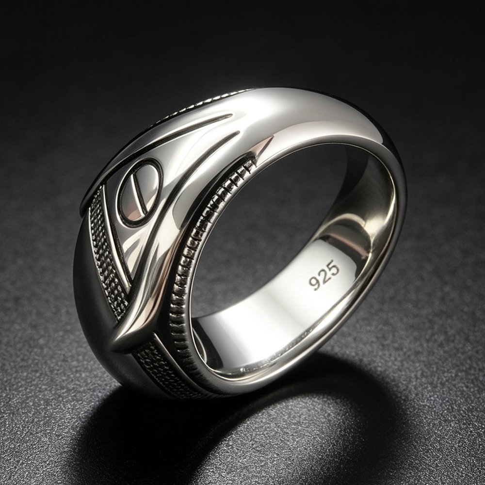 S925 Sterling Silver Agate Sig - Signet Ring Men ulasan dan harga