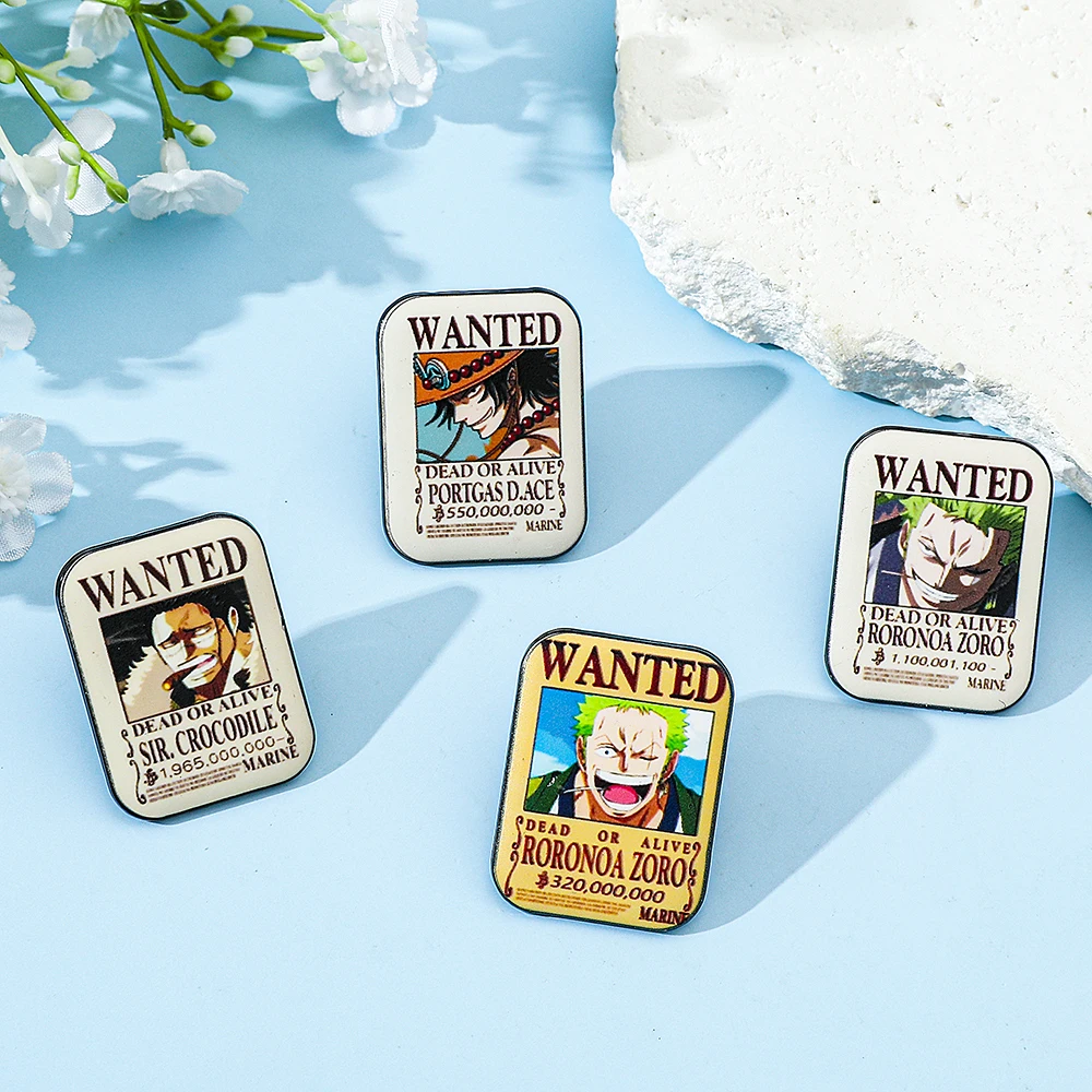 4 Pcs ONE PIECE Cartoon Anime  - Lapel Pin Enamel ulasan dan harga
