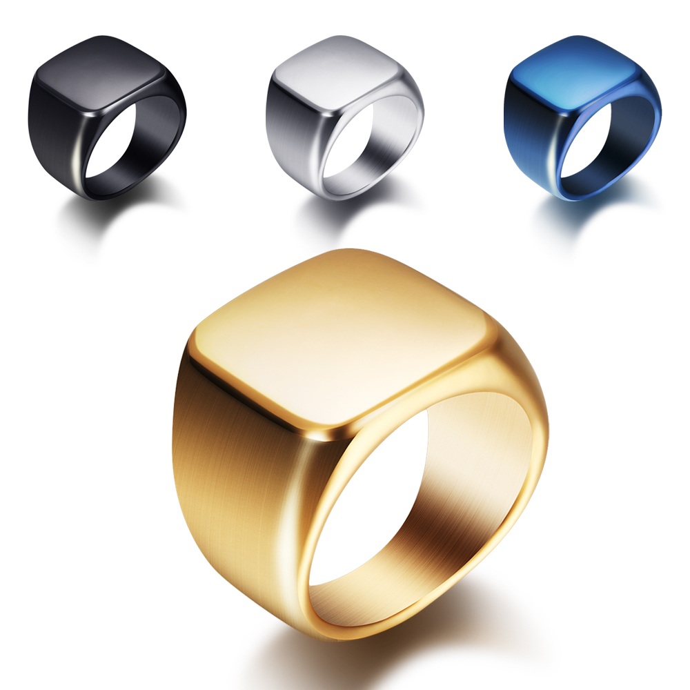 Free Engrave New Silver/Gold/B - Signet Ring Men ulasan dan harga