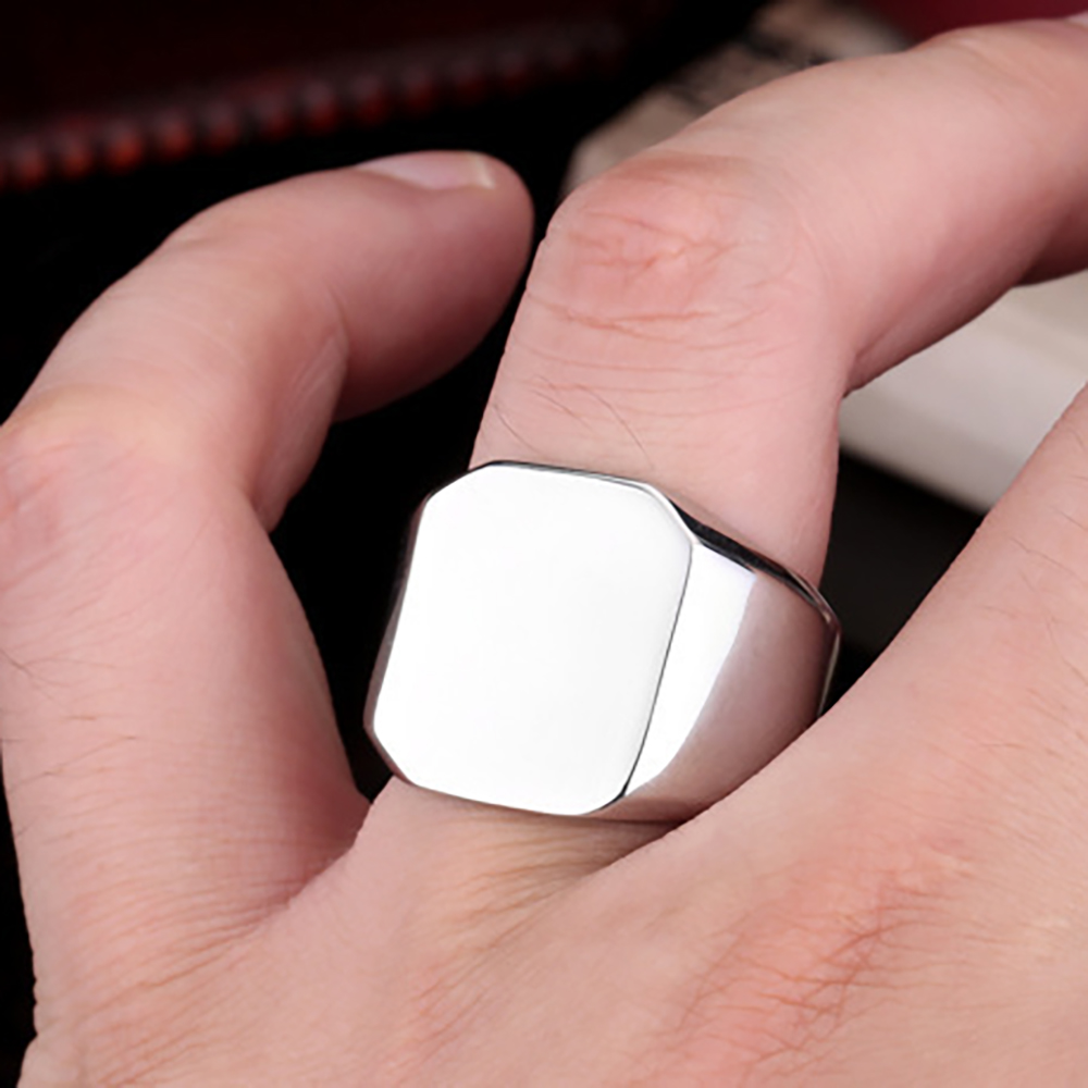 Free Engrave New Silver/Gold/B - Signet Ring Men ulasan dan harga