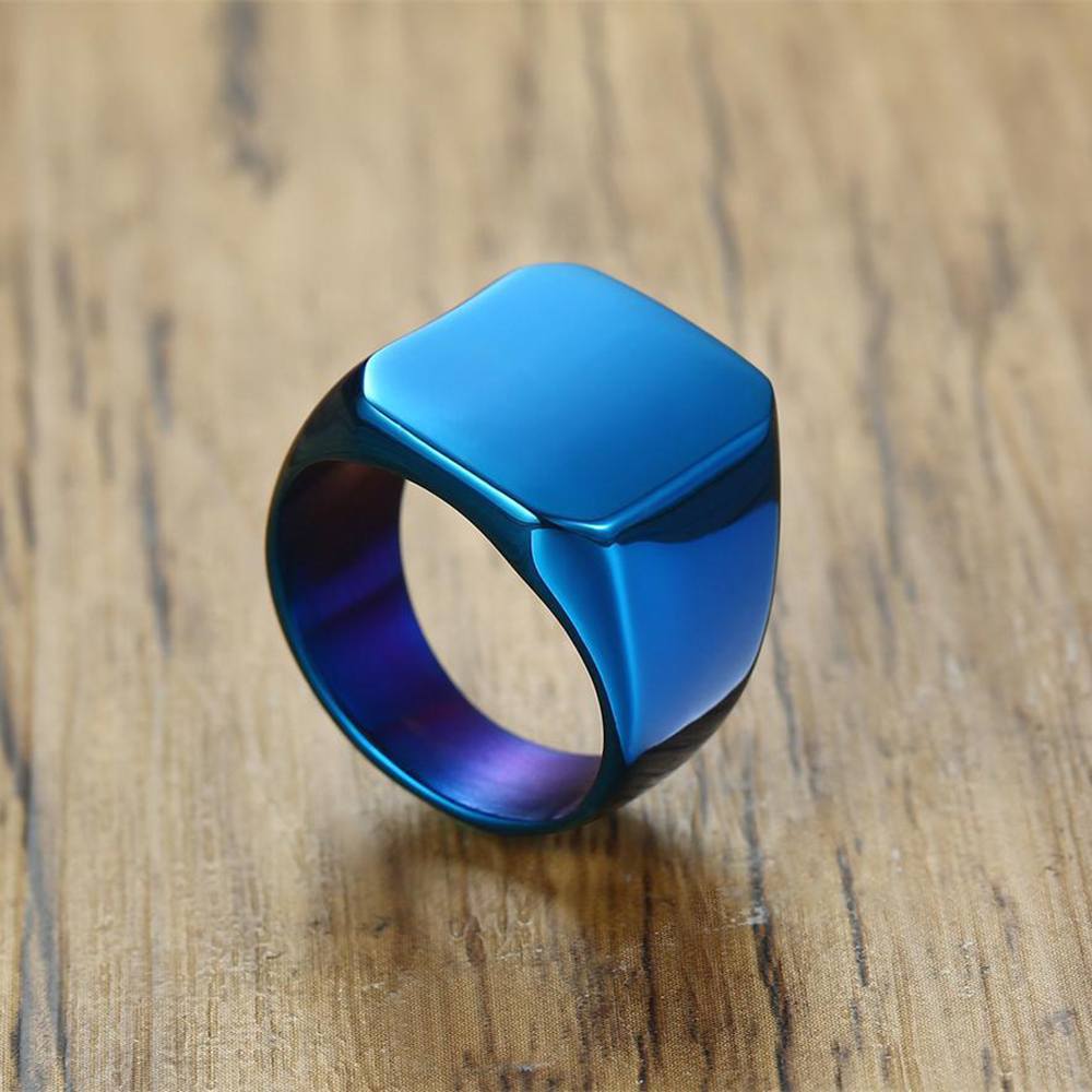 Free Engrave New Silver/Gold/B - Signet Ring Men ulasan dan harga