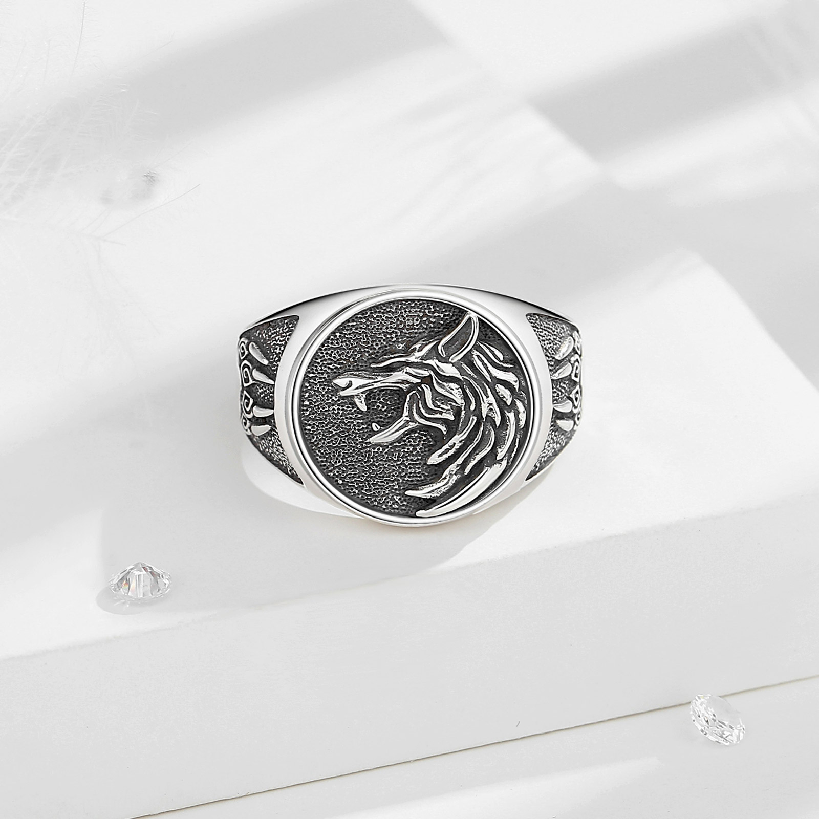 Eudora 925 Sterling Silver Vik - Signet Ring Men ulasan dan harga