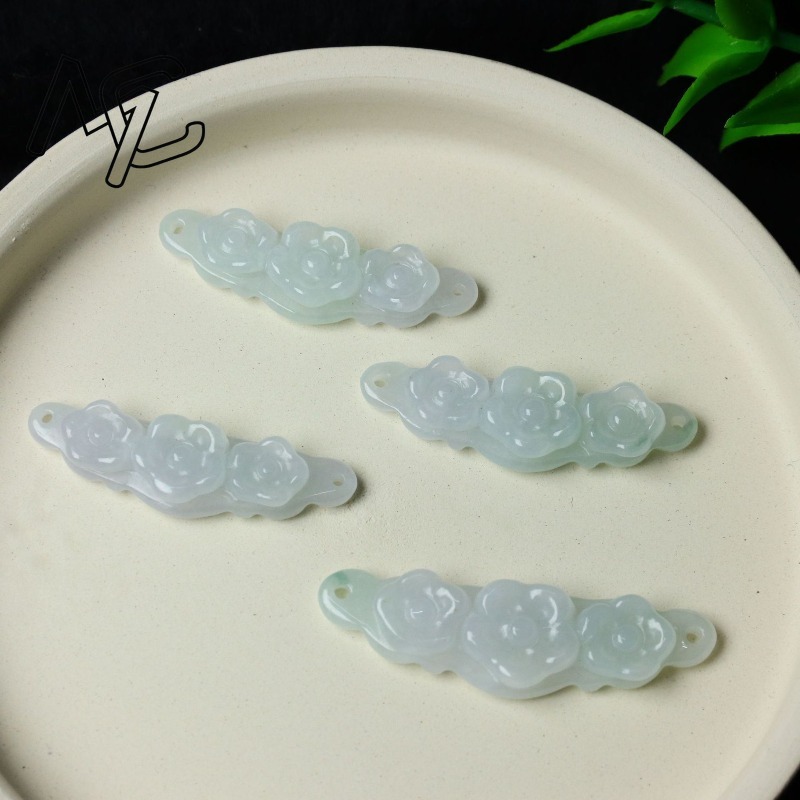 1pc Natural Jadeite Emerald Fl - Men'S Accessories Jewelry ulasan dan harga