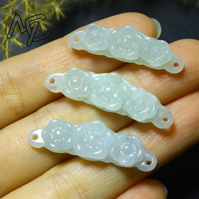 1pc Natural Jadeite Emerald Fl - Men'S Accessories Jewelry ulasan dan harga