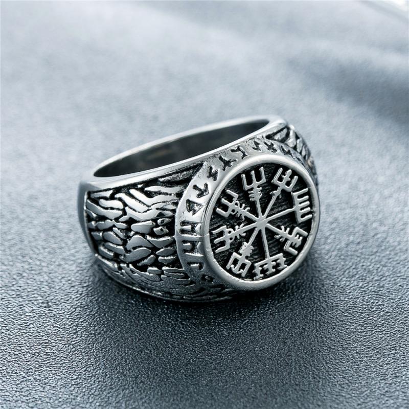 Vintage Viking Rune Signet Sca - Signet Ring Men ulasan dan harga