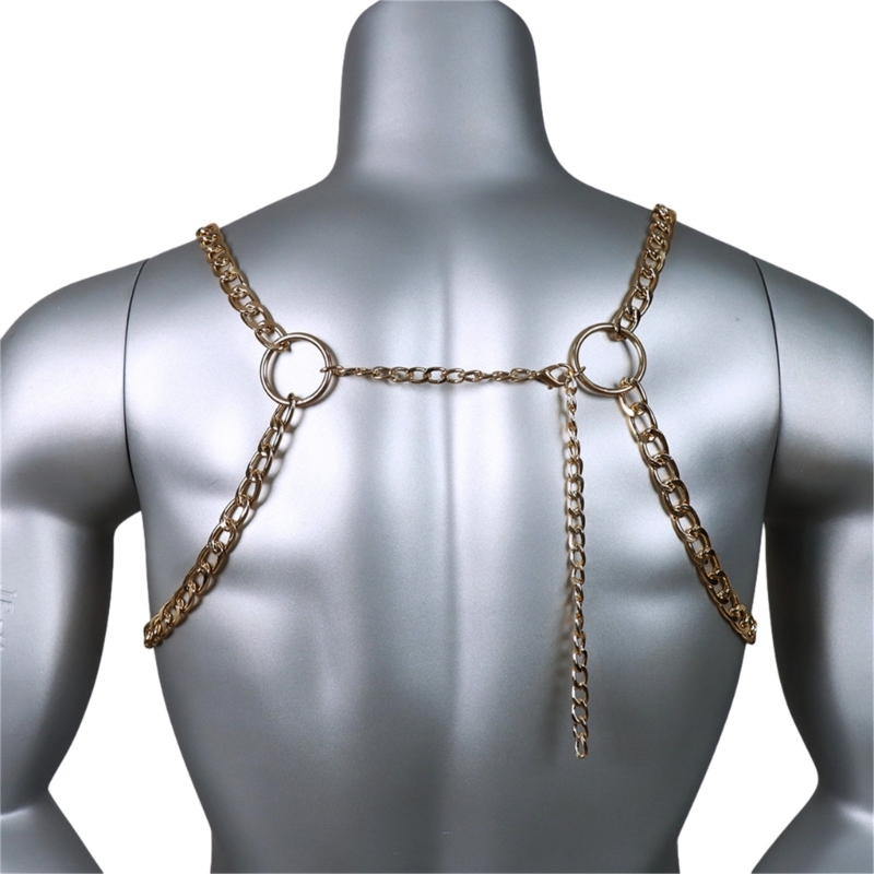 Men's Sexy Metal Body Chest Ch - Mens Accessories Style ulasan dan harga