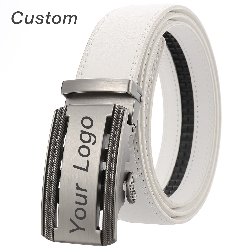 Personalized Mens White Leathe - Men Accessories Logo ulasan dan harga