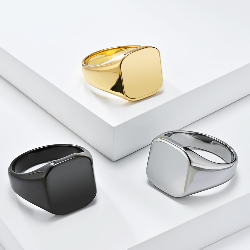 Somen Signet Square Tungsten C - Signet Ring Men ulasan dan harga