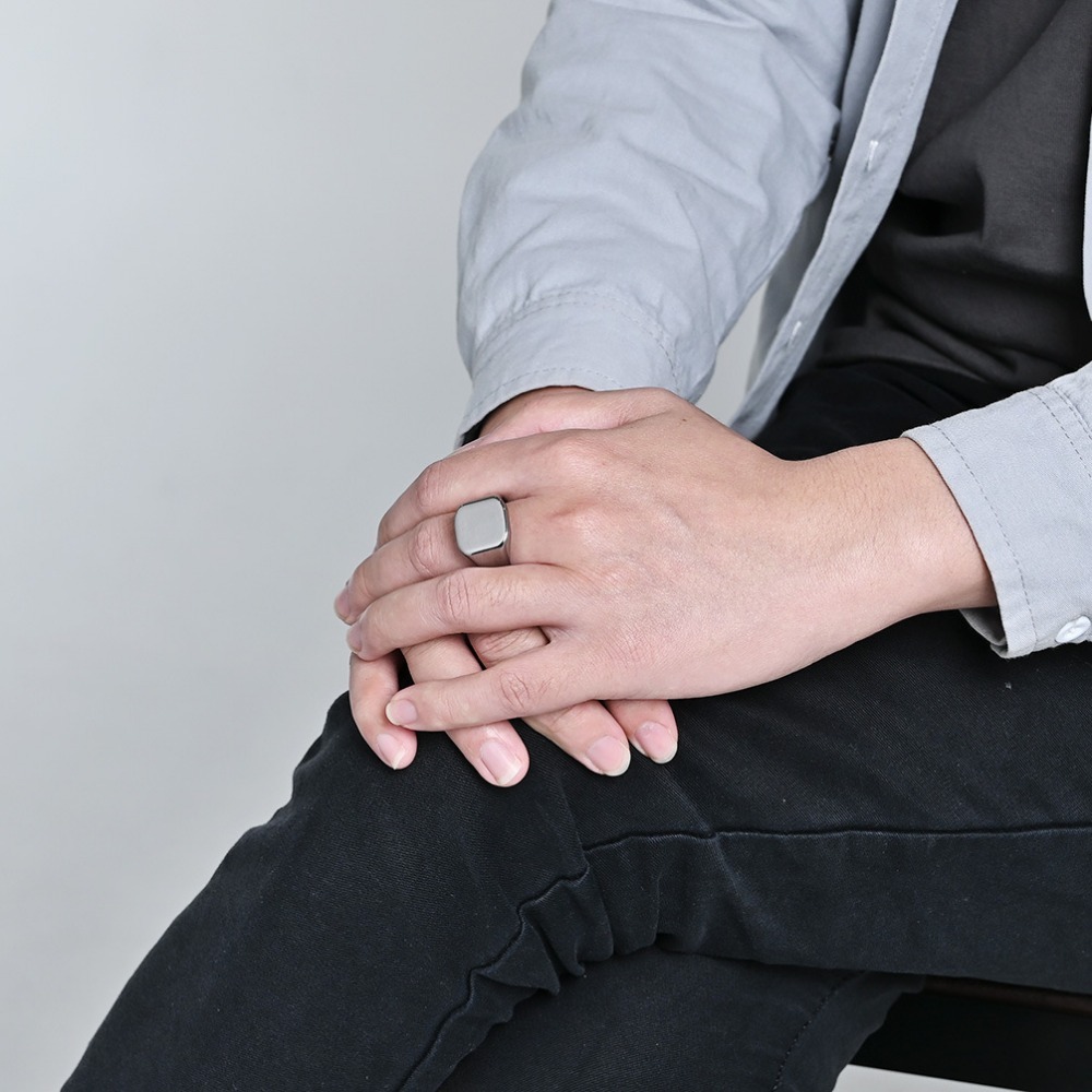 Somen Signet Square Tungsten C - Signet Ring Men ulasan dan harga