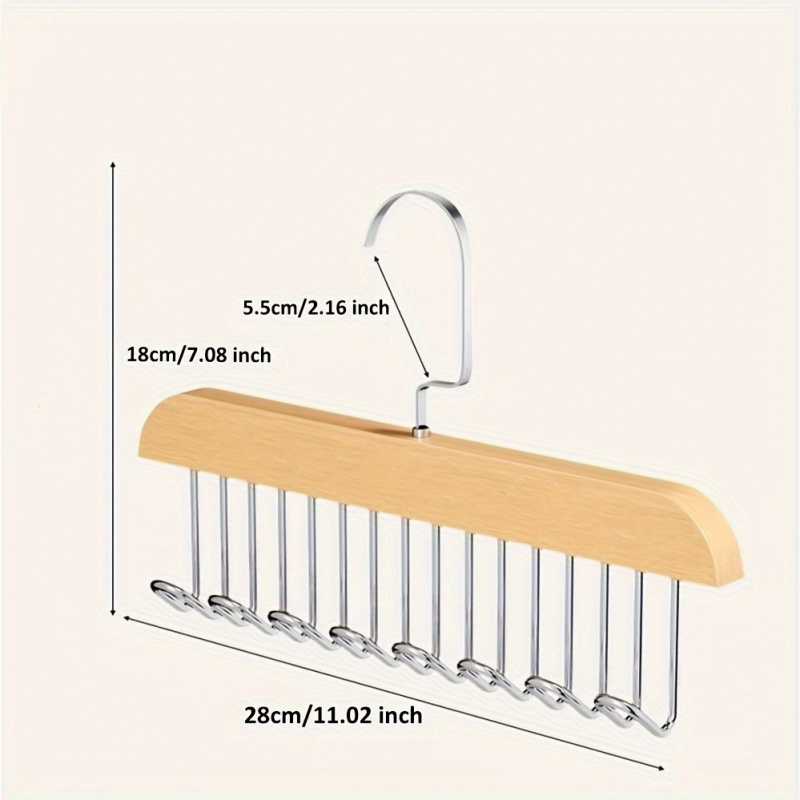 8 hook Wooden Belt Rack Storag - Men'S Accessories Organizer For Wardrobe ulasan dan harga