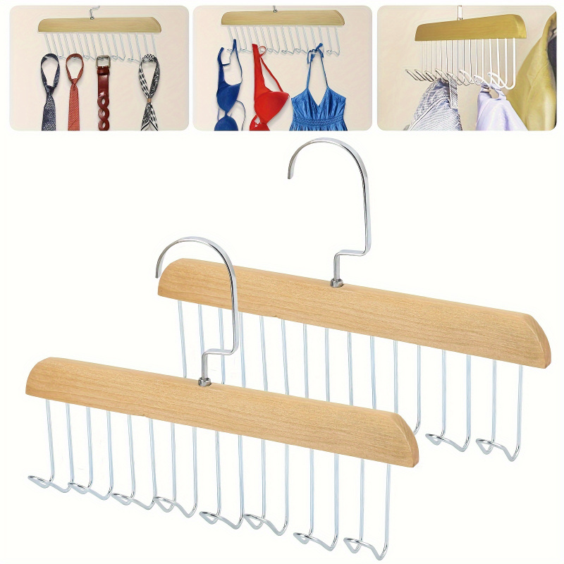 8 hook Wooden Belt Rack Storag - Men'S Accessories Organizer For Wardrobe ulasan dan harga