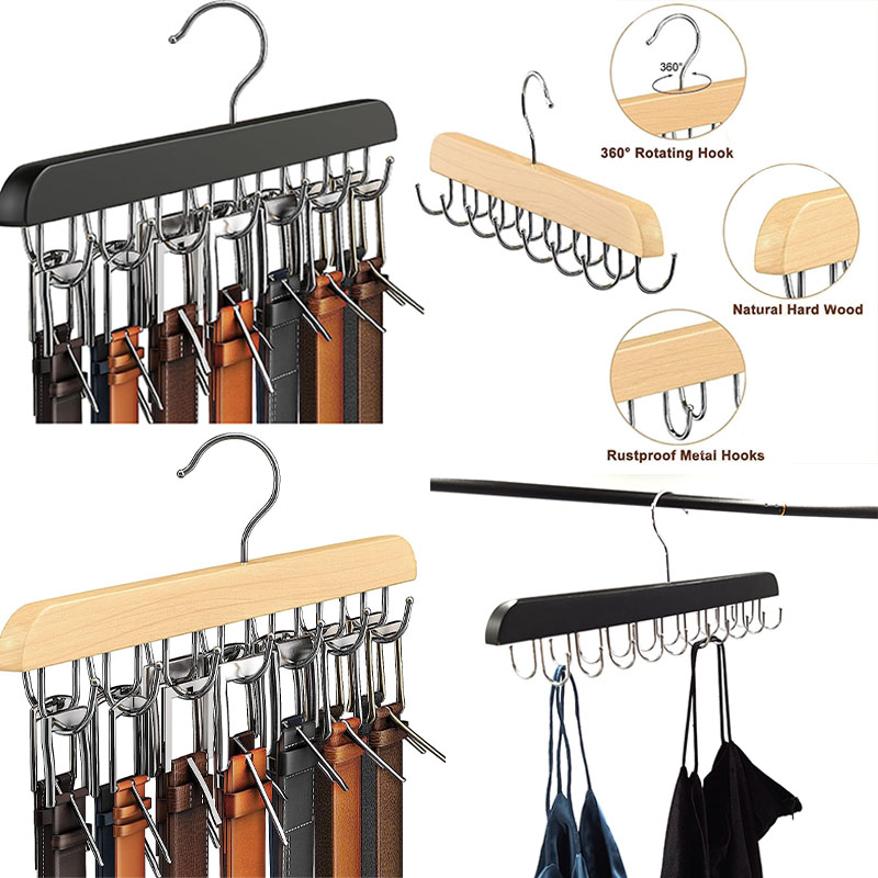 Wooden Belt Rack Women Storage - Men'S Accessories Organizer For Wardrobe ulasan dan harga