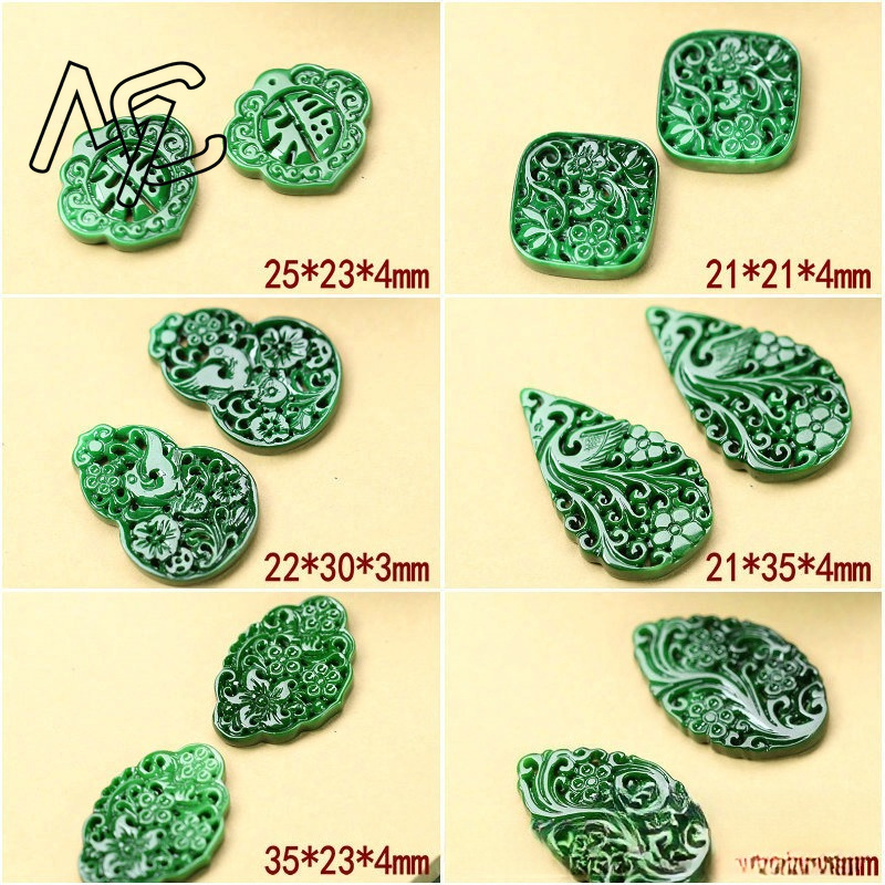2pcs DIY Natural Dry Green Eme - Men'S Accessories Jewelry ulasan dan harga