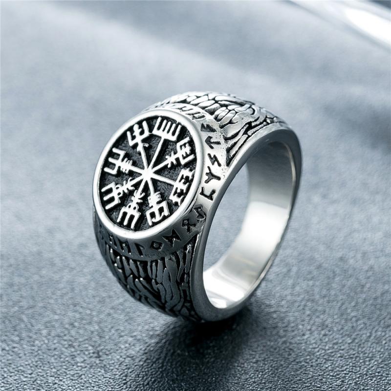 Vintage Viking Rune Signet Sca - Signet Ring Men ulasan dan harga
