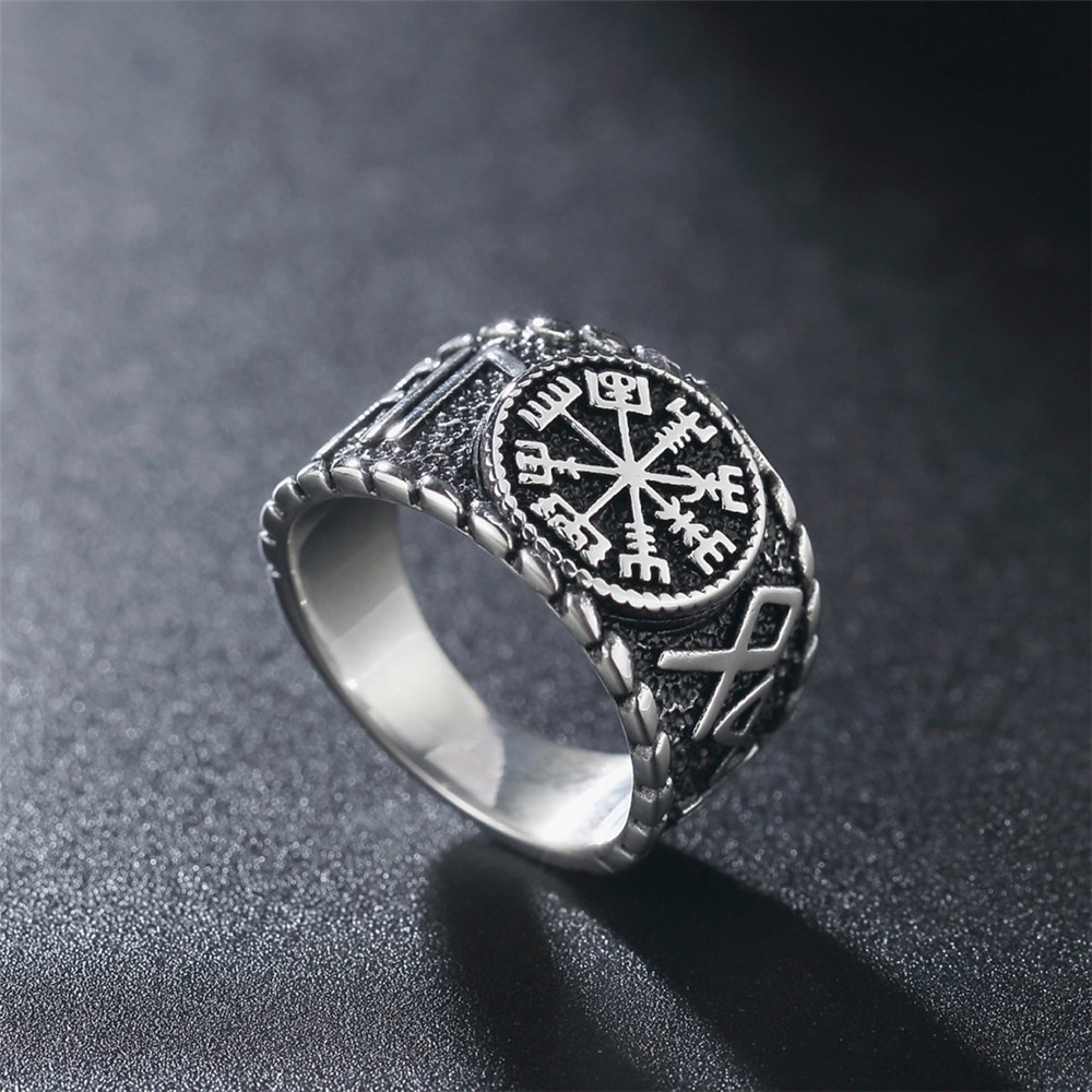 Vintage Viking Rune Signet Sca - Signet Ring Men ulasan dan harga