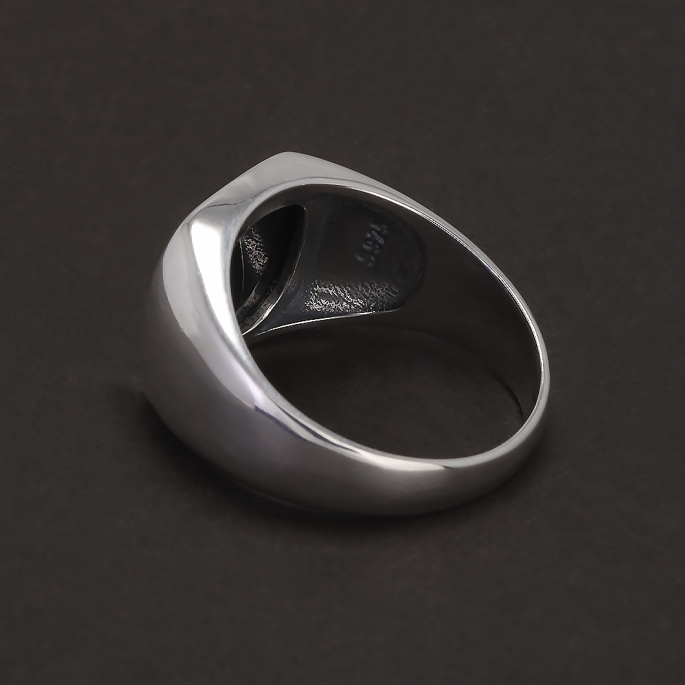 S925 Sterling Silver Black Ony - Signet Ring Men ulasan dan harga