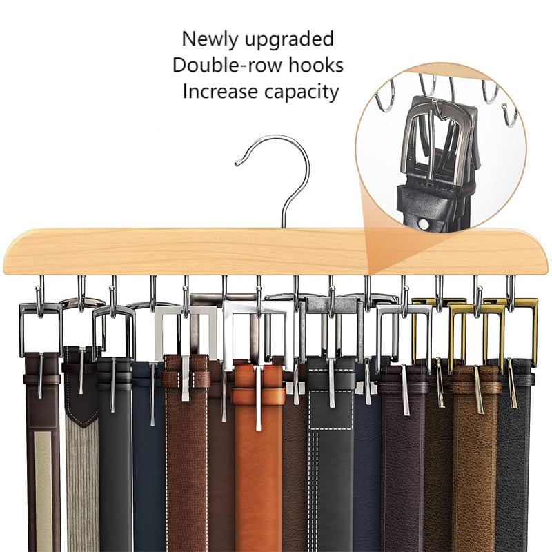 Wooden Belt Rack Women Storage - Men'S Accessories Organizer For Wardrobe ulasan dan harga