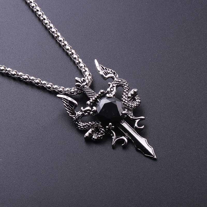 Double Dragon Black Gem Cross  - Men'S Accessories Jewelry ulasan dan harga