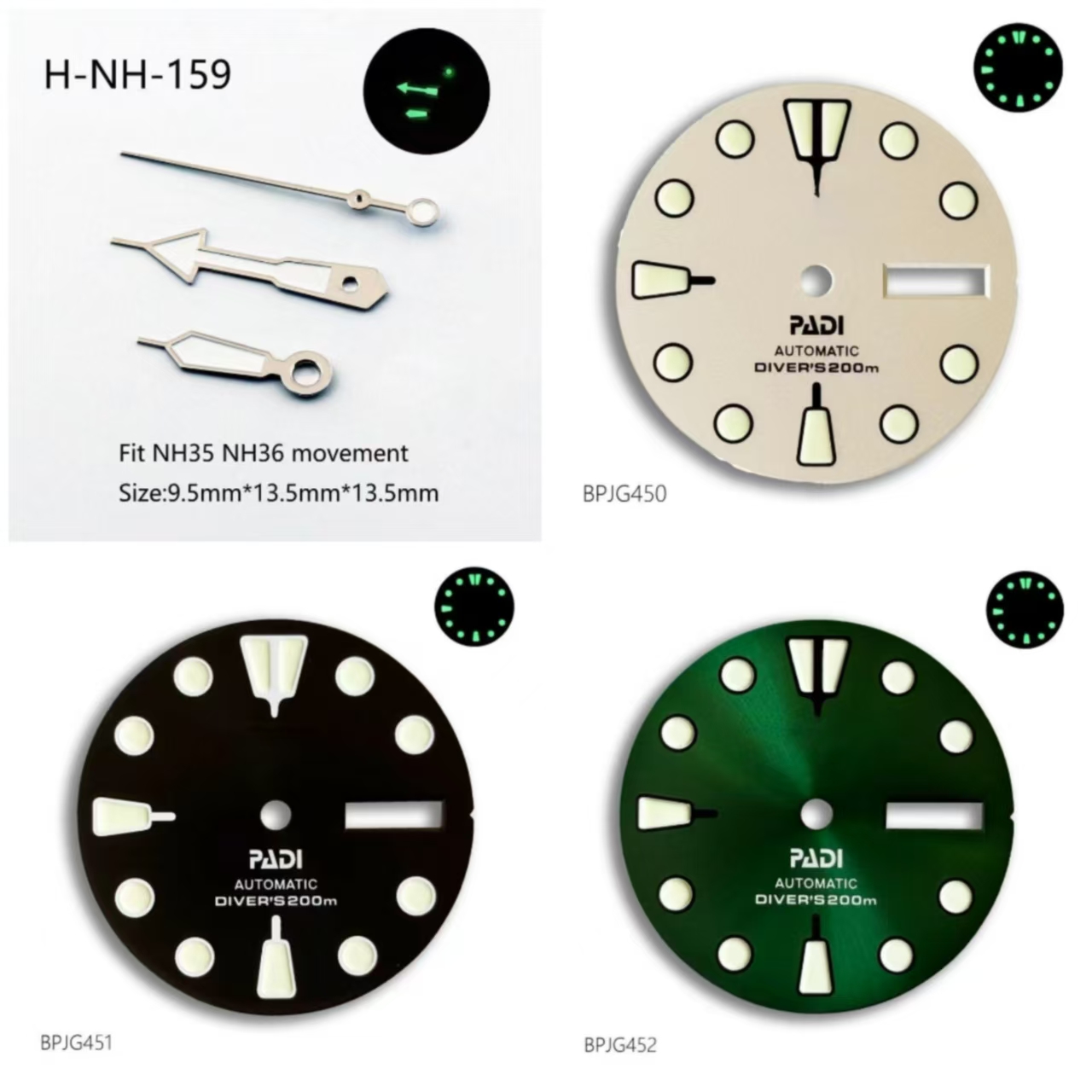 Hot selling 28.5mm NH36 PADI S - Men Accessories Logo ulasan dan harga