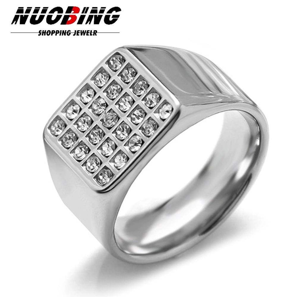14mm Delicate Shiny Cubic Zirc - Signet Ring Men ulasan dan harga