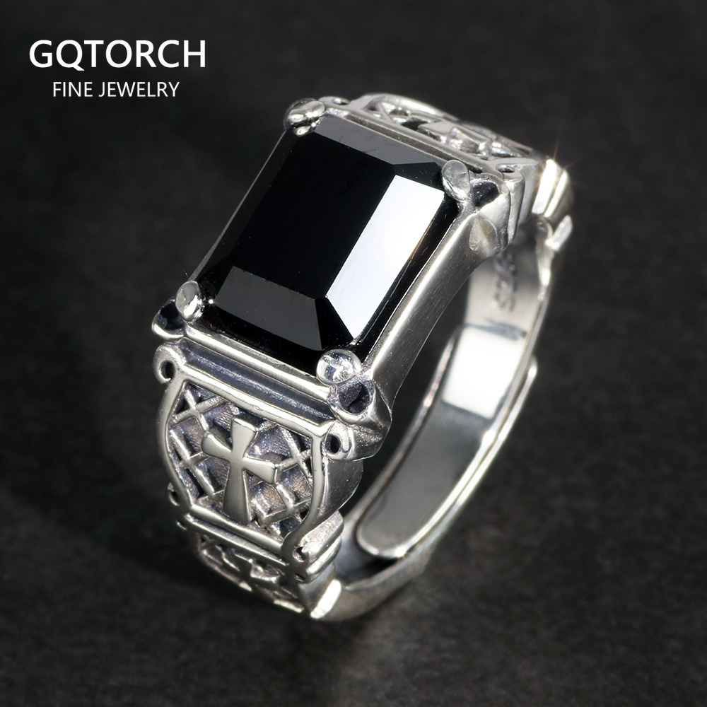 Vintage Punk Silver 925 Jewelr - Signet Ring Men ulasan dan harga